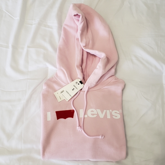 levi's hoodie pink